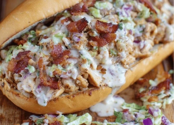 Chopped Chicken Bacon Ranch Sandwich