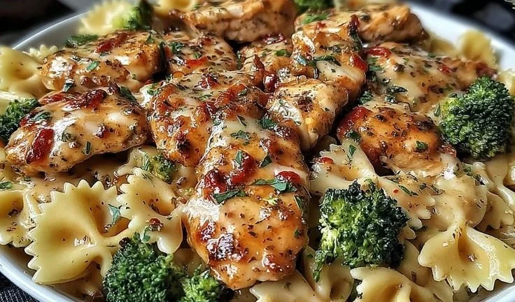 Cowboy Butter Lemon Bowtie Chicken with Broccoli