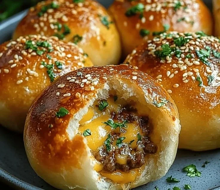 Irresistibly Cheesy Garlic Parmesan Cheeseburger Bombs
