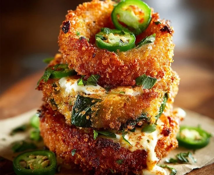 Jalapeño Popper Stuffed Onion Rings