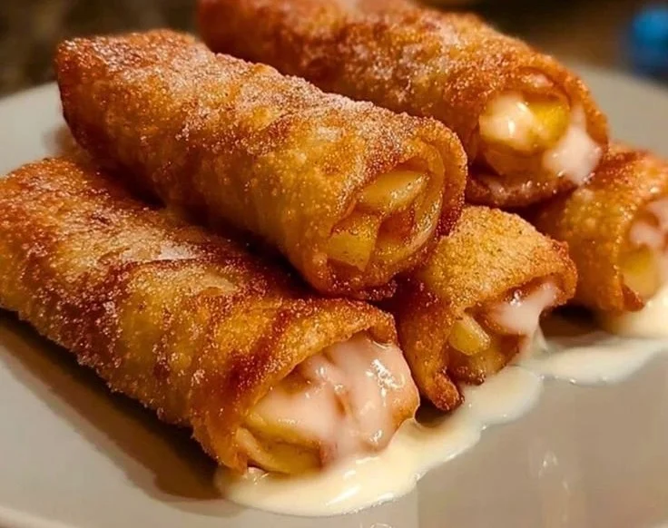 Peach Cobbler Egg Rolls Recipe