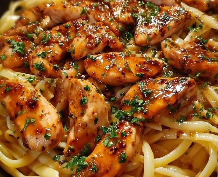 Sticky Smoky Garlic Butter Chicken Pasta