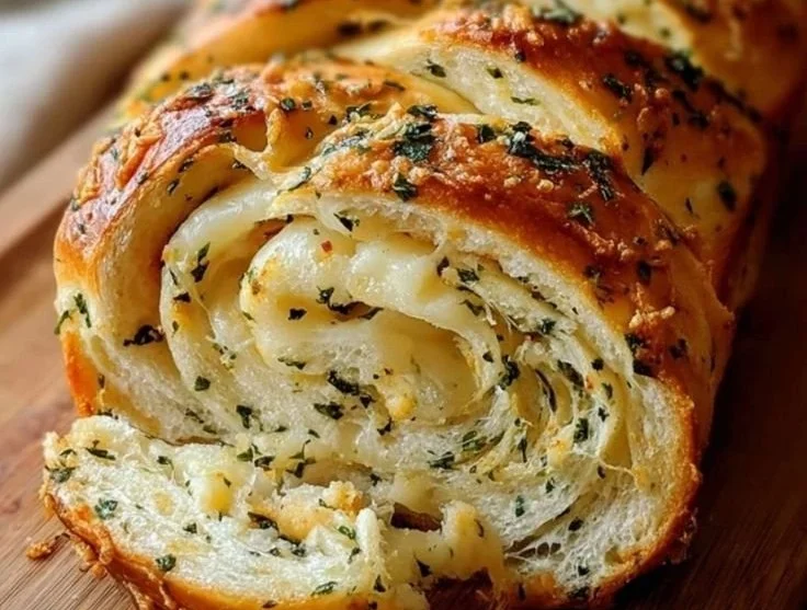 Swirled Garlic Herb And Cheese Bread